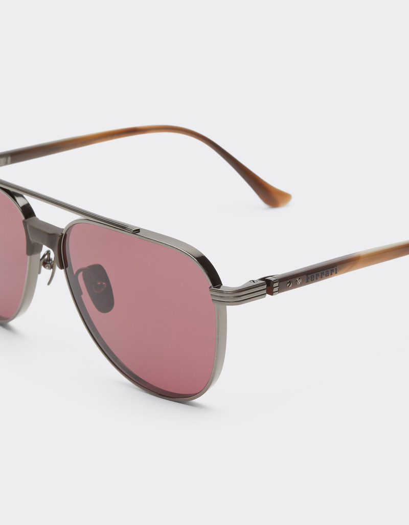 Ferrari sunglasses in glossy gunmetaltitanium and acetate with exclusive Contrast Pro™ lenses 6