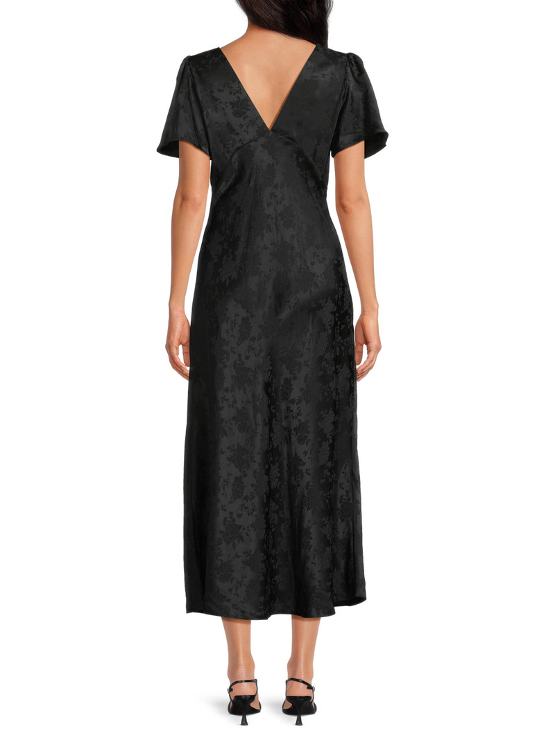 Women's Brunello Silk Jacquard Midi-Dress - Black 5