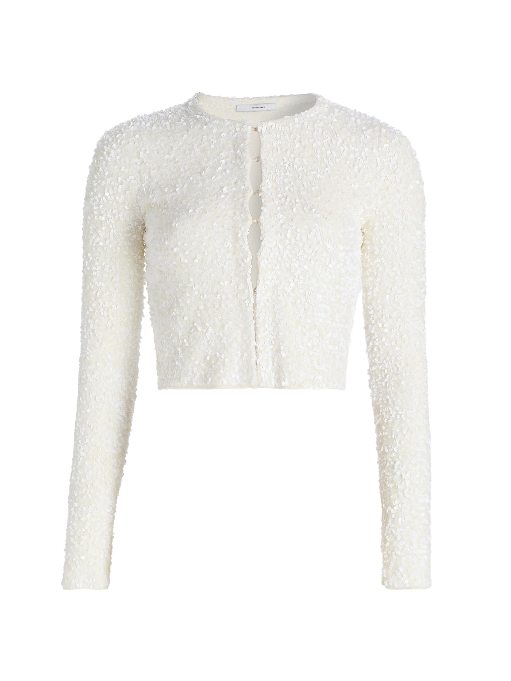 Women's Raya Sequined Knit Crop Cardigan - Ivory - 1