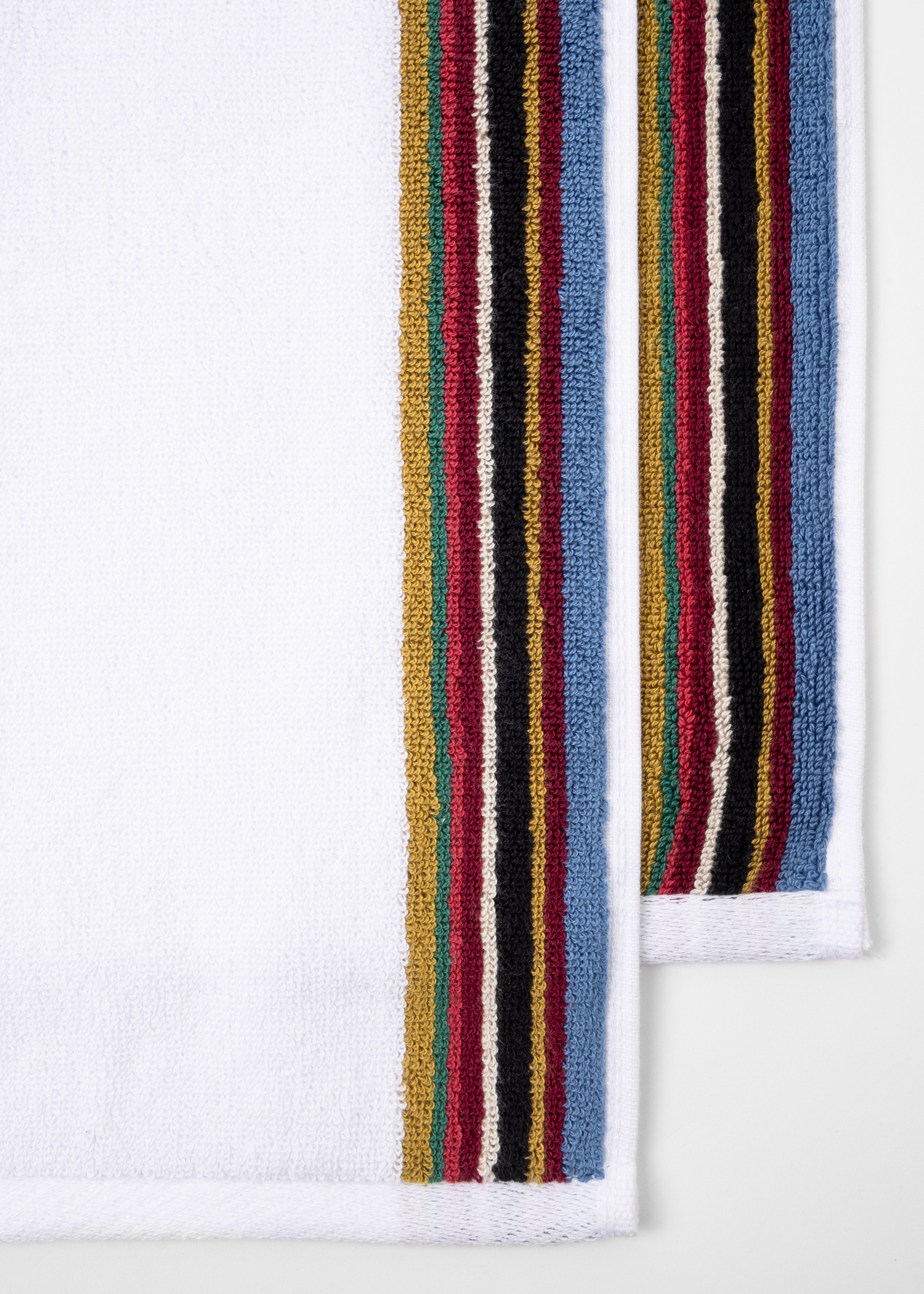 White 'Signature Stripe' Hand Towel - 4