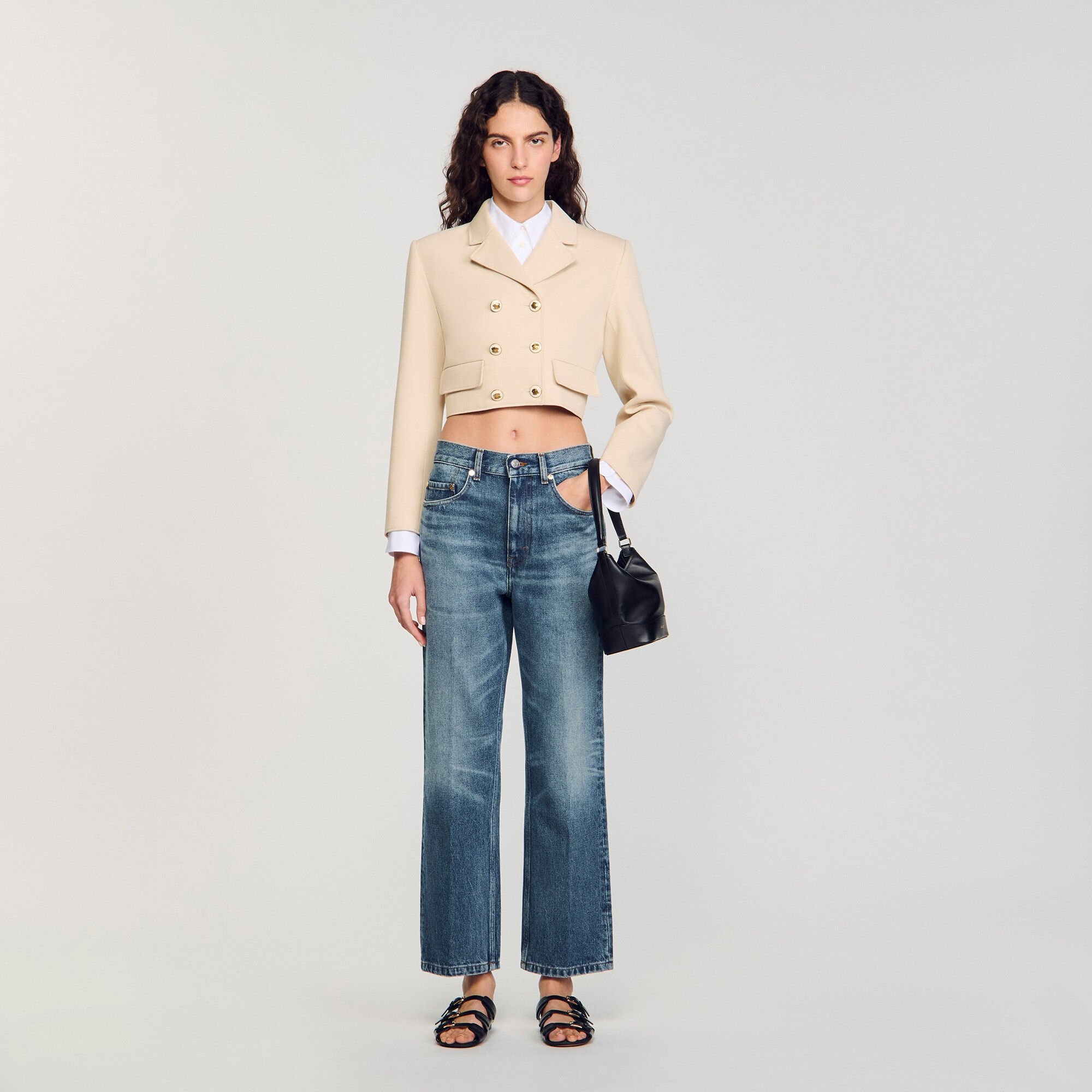 CROPPED BUTTONED JACKET - 1