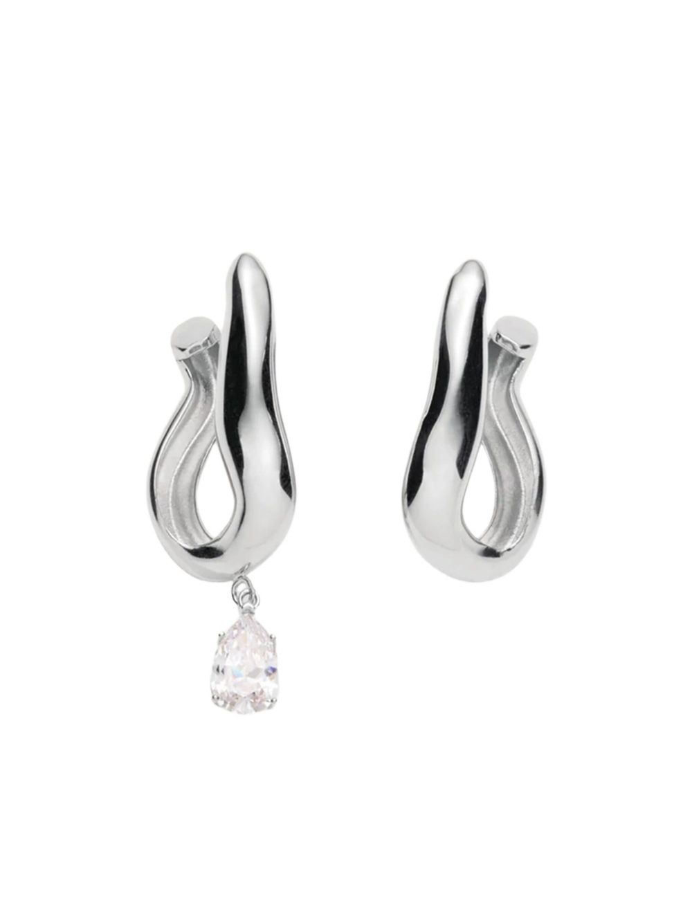 Drop crystal wave earrings - 2