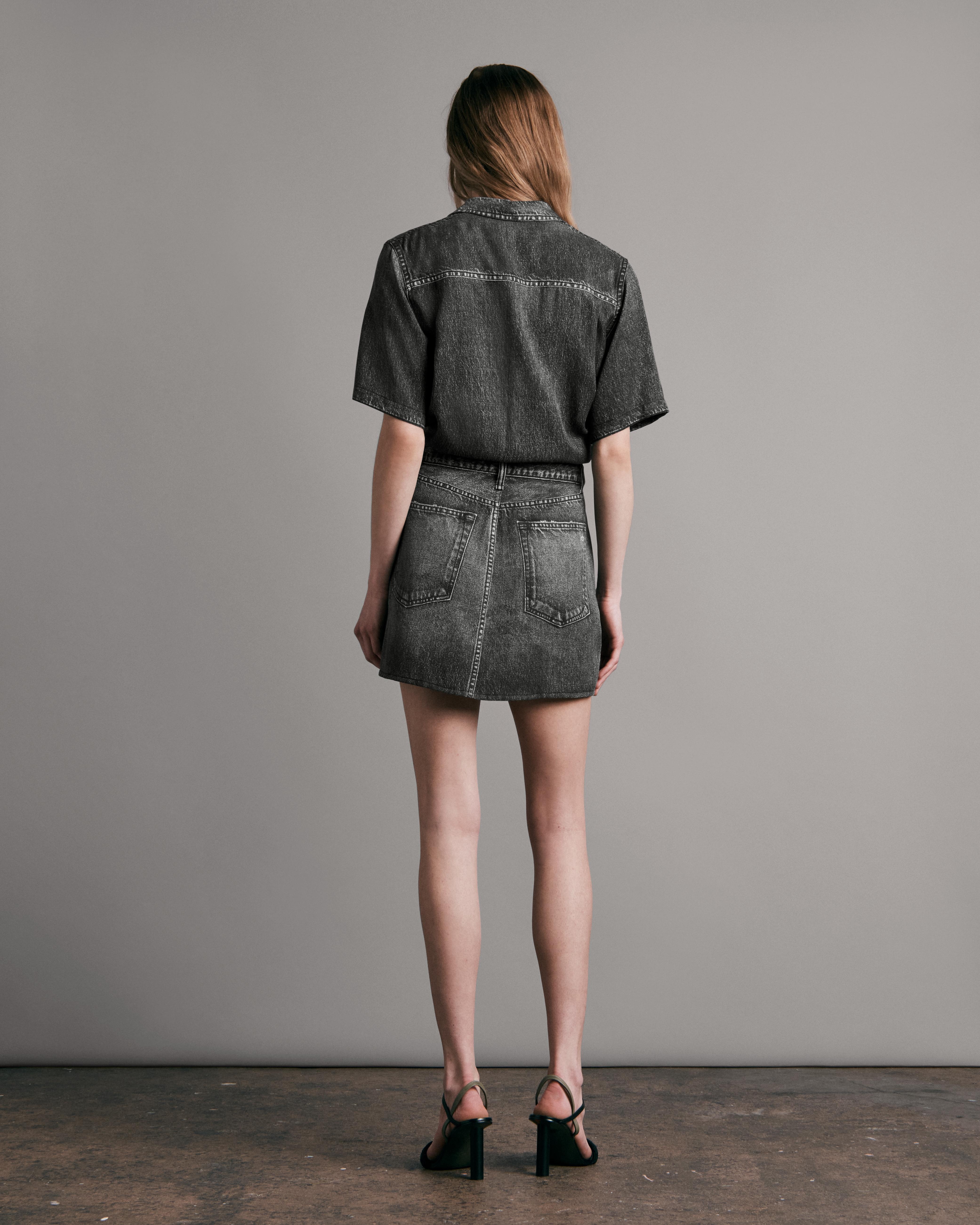 Liquid Miramar Mini Dress
Printed Tencel Tromp L'oeil Dress - 4