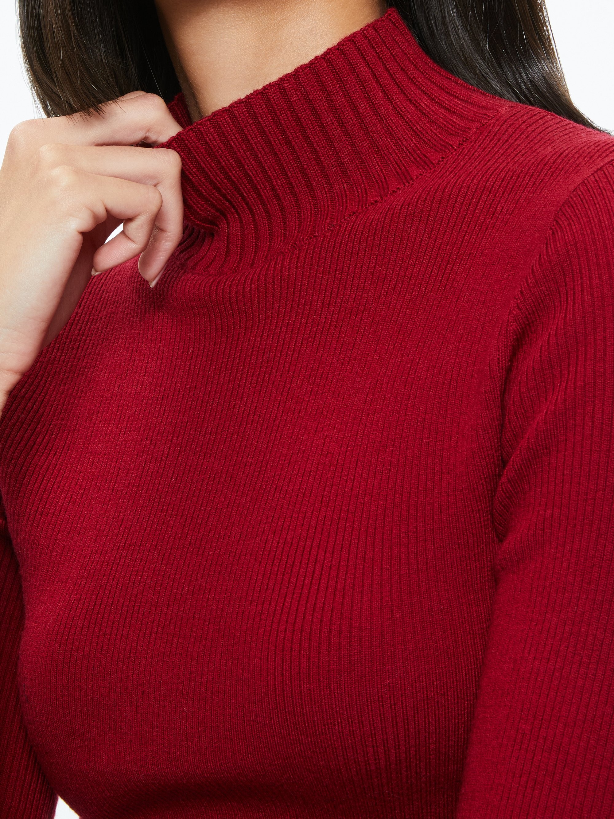 SENAIDA CROPPED MOCK NECK PULLOVER - 5
