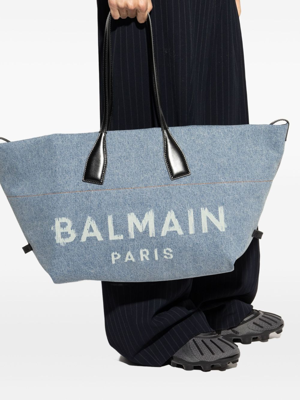 large logo-print denim tote bag - 2