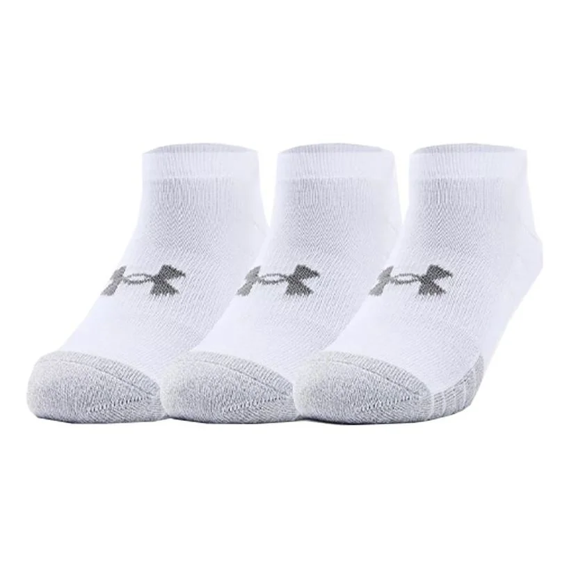 Under Armour HeatGear No Show Socks 3-Pack 'White' 1346755-100 - 1