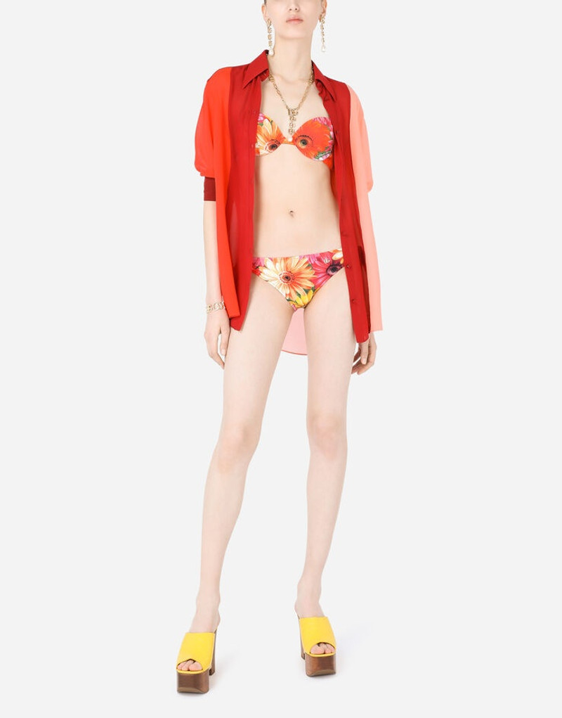Dolce & Gabbana Tie bikini bottoms with gerbera-daisy print outlook