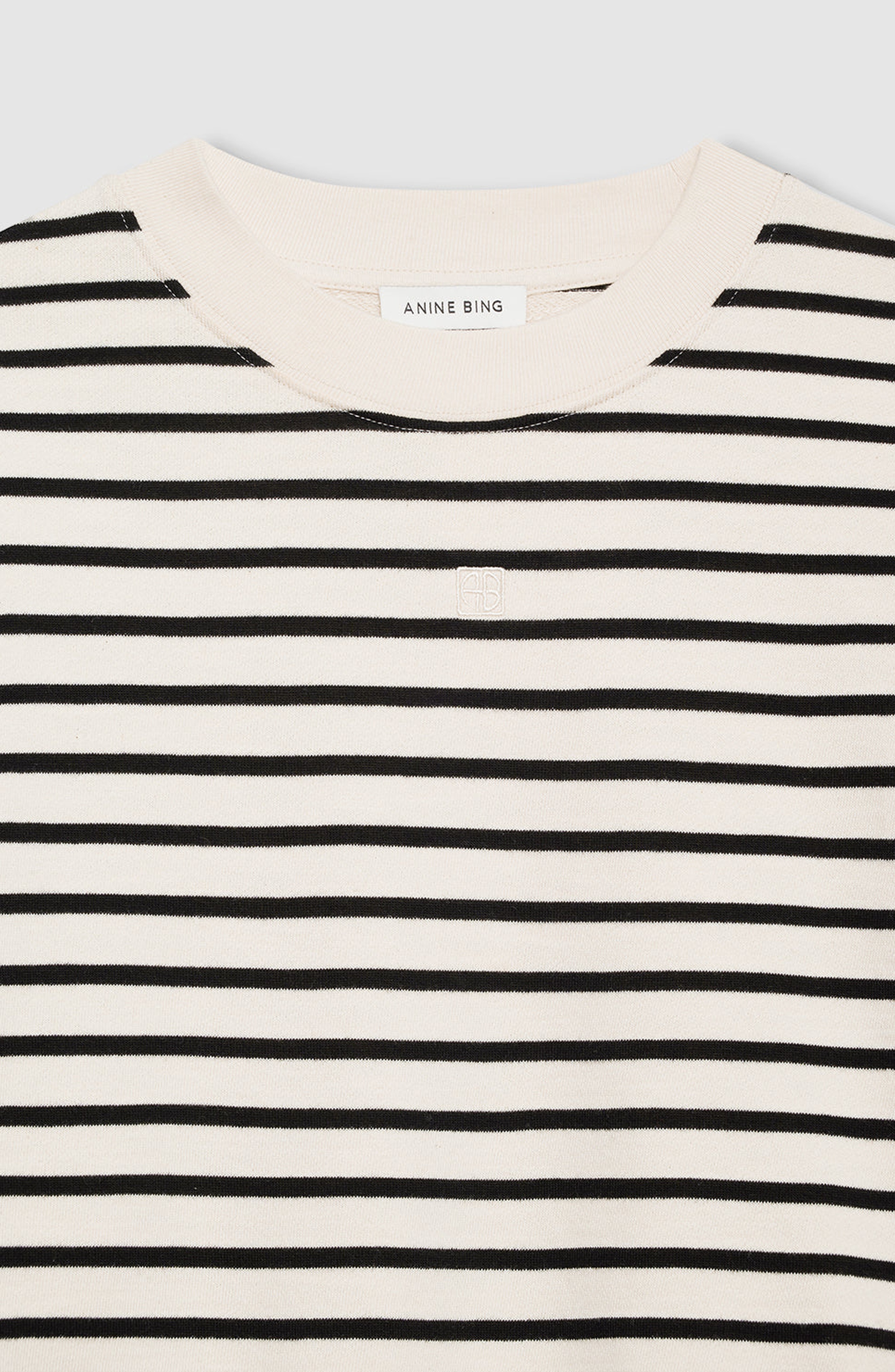 ANINE BING Dean Sweatshirt in Black /White Stripe at Nordstrom - 3