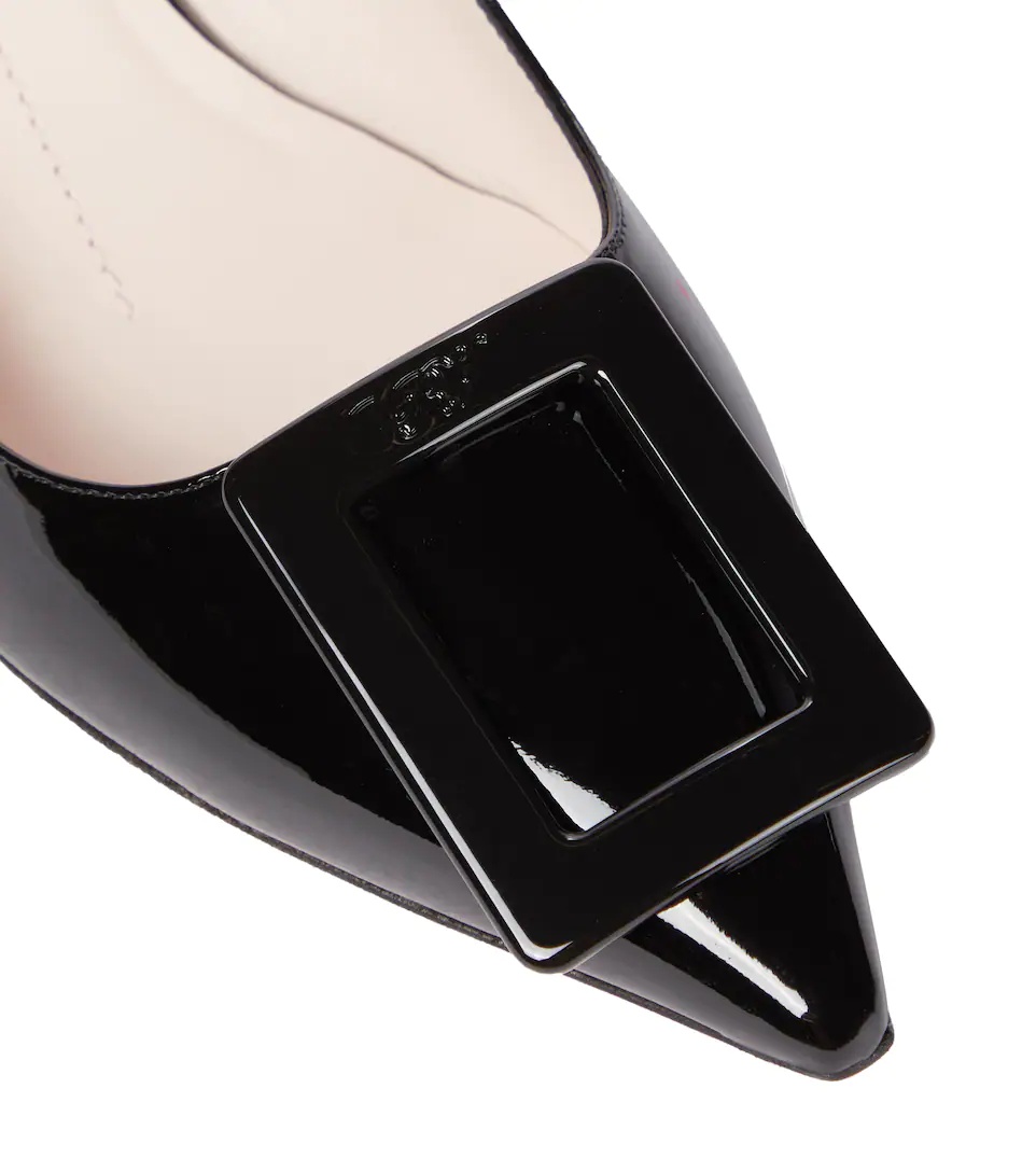 Virgule leather slingback pumps - 6