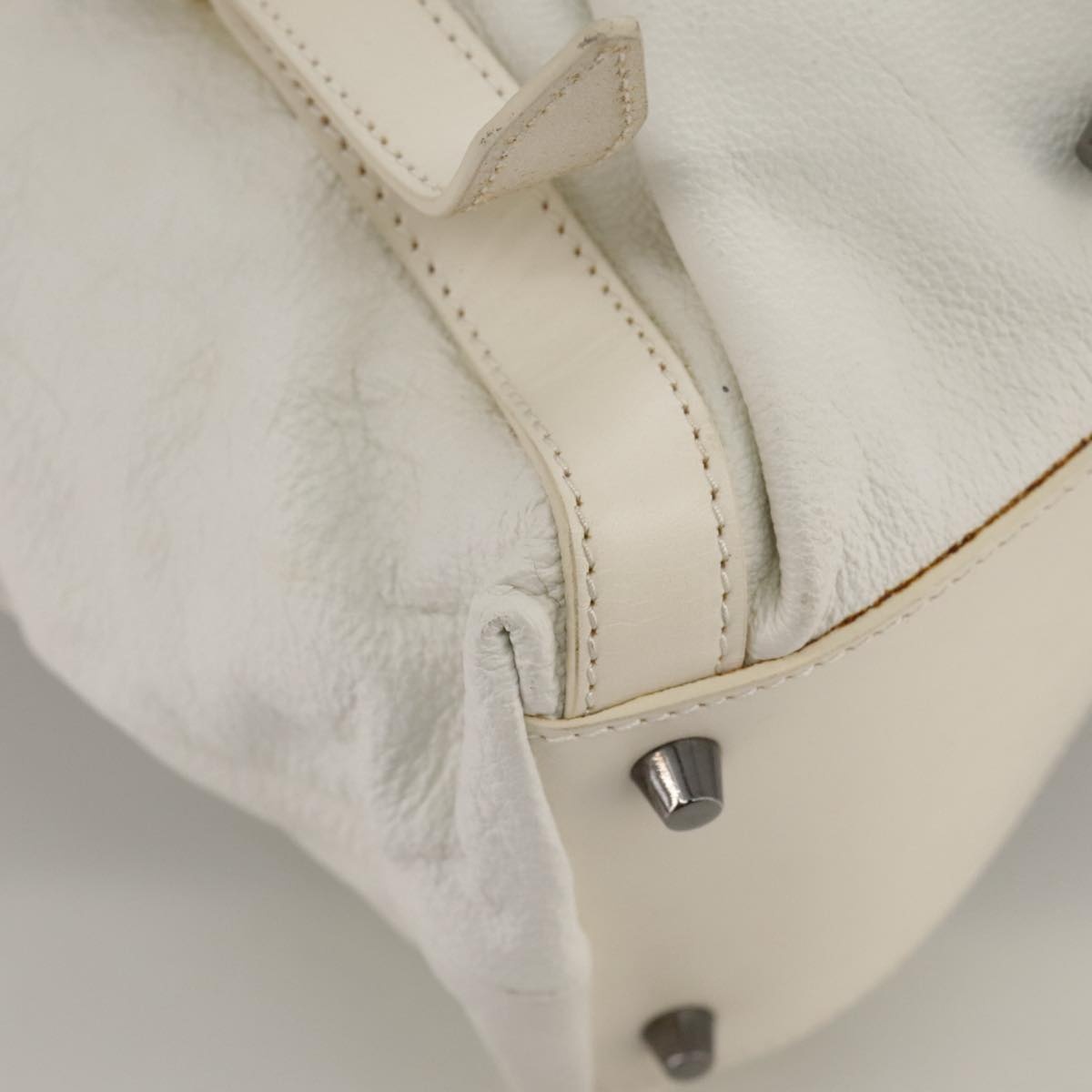 Burberry Tote Bag Leather White - 14