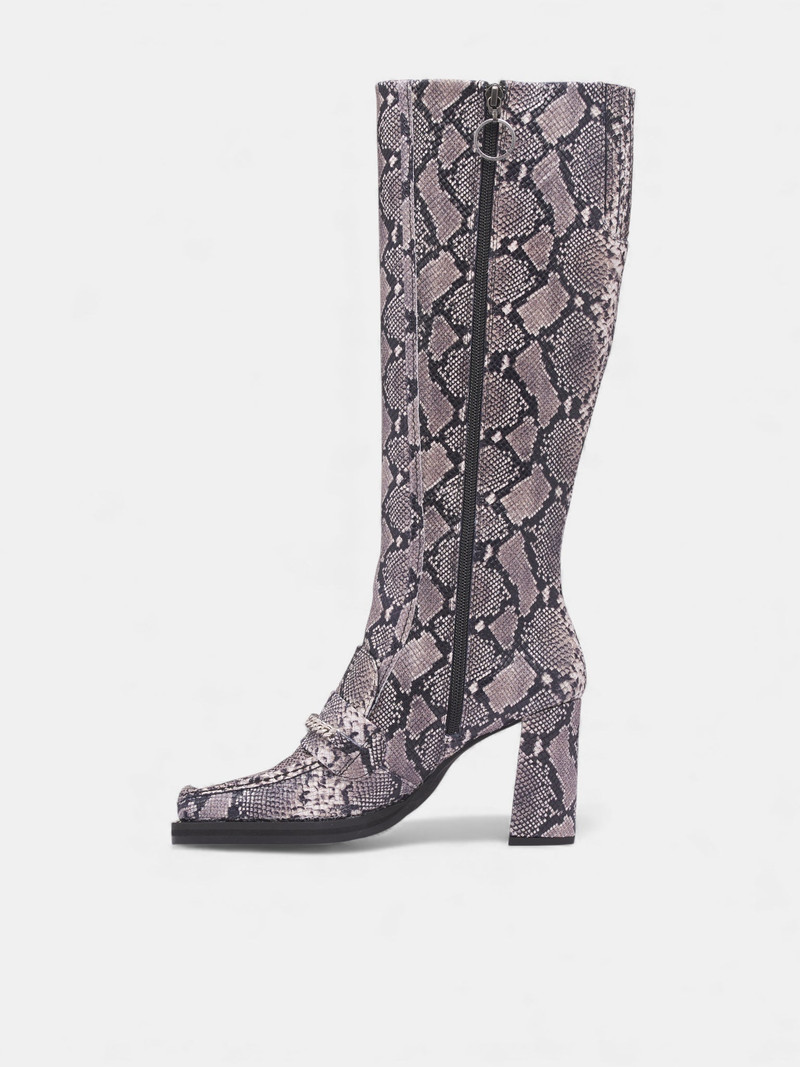 Martine Rose Snakeskin Square Toe Loafer Boots outlook