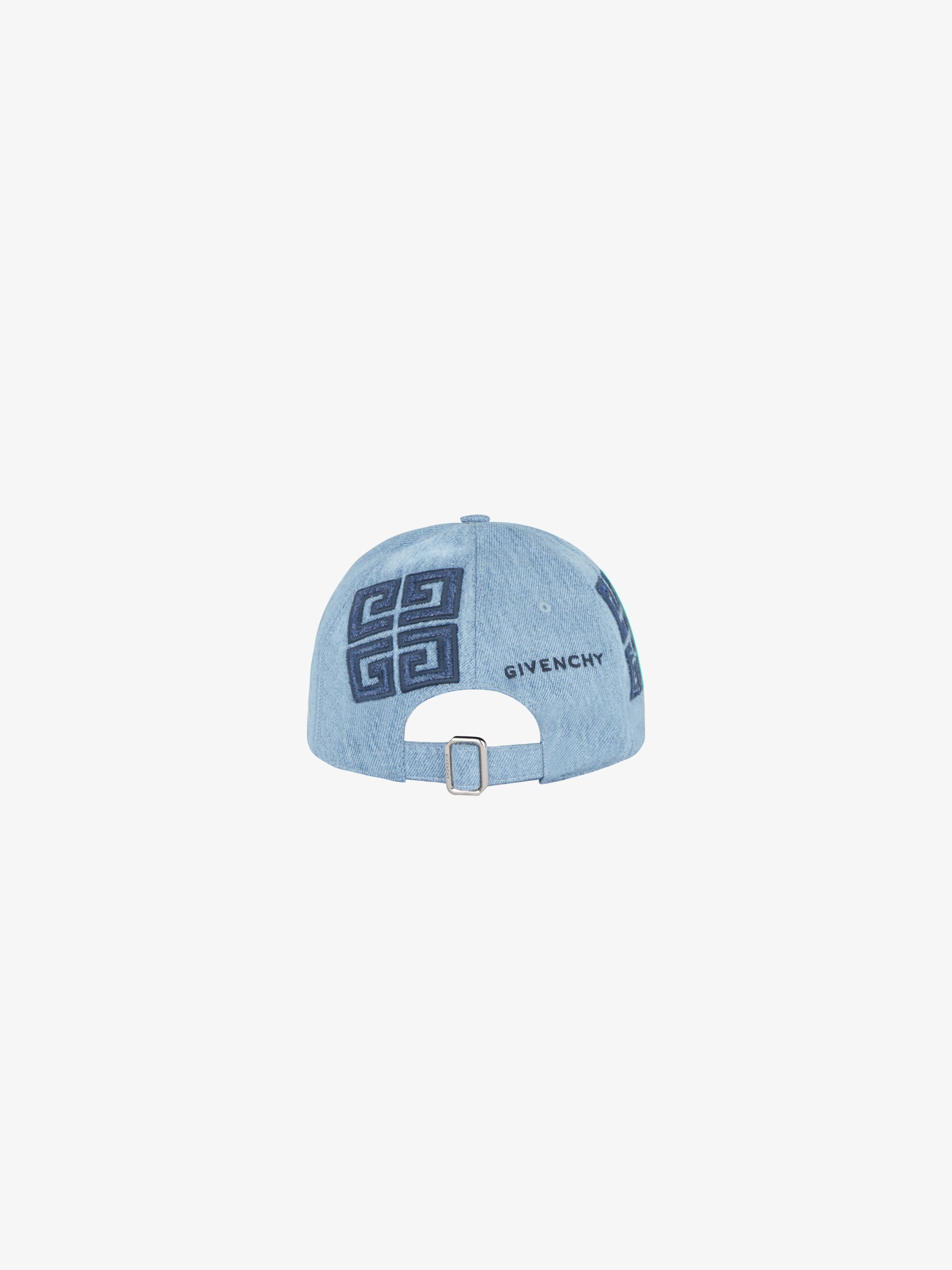 GIVENCHY CAP IN 4G EMBROIDERED DENIM - 4