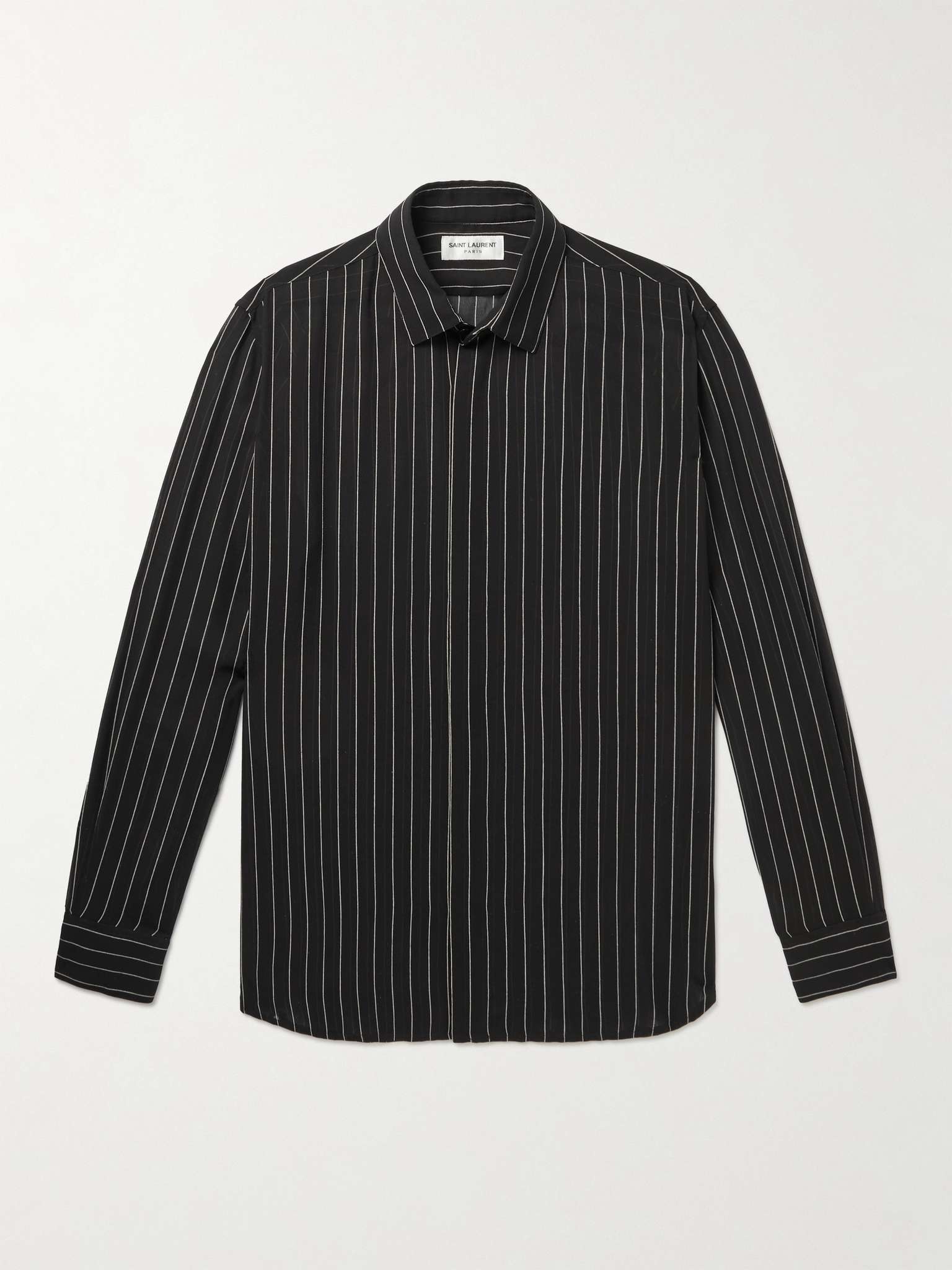 Pinstriped Silk-Georgette Shirt - 1