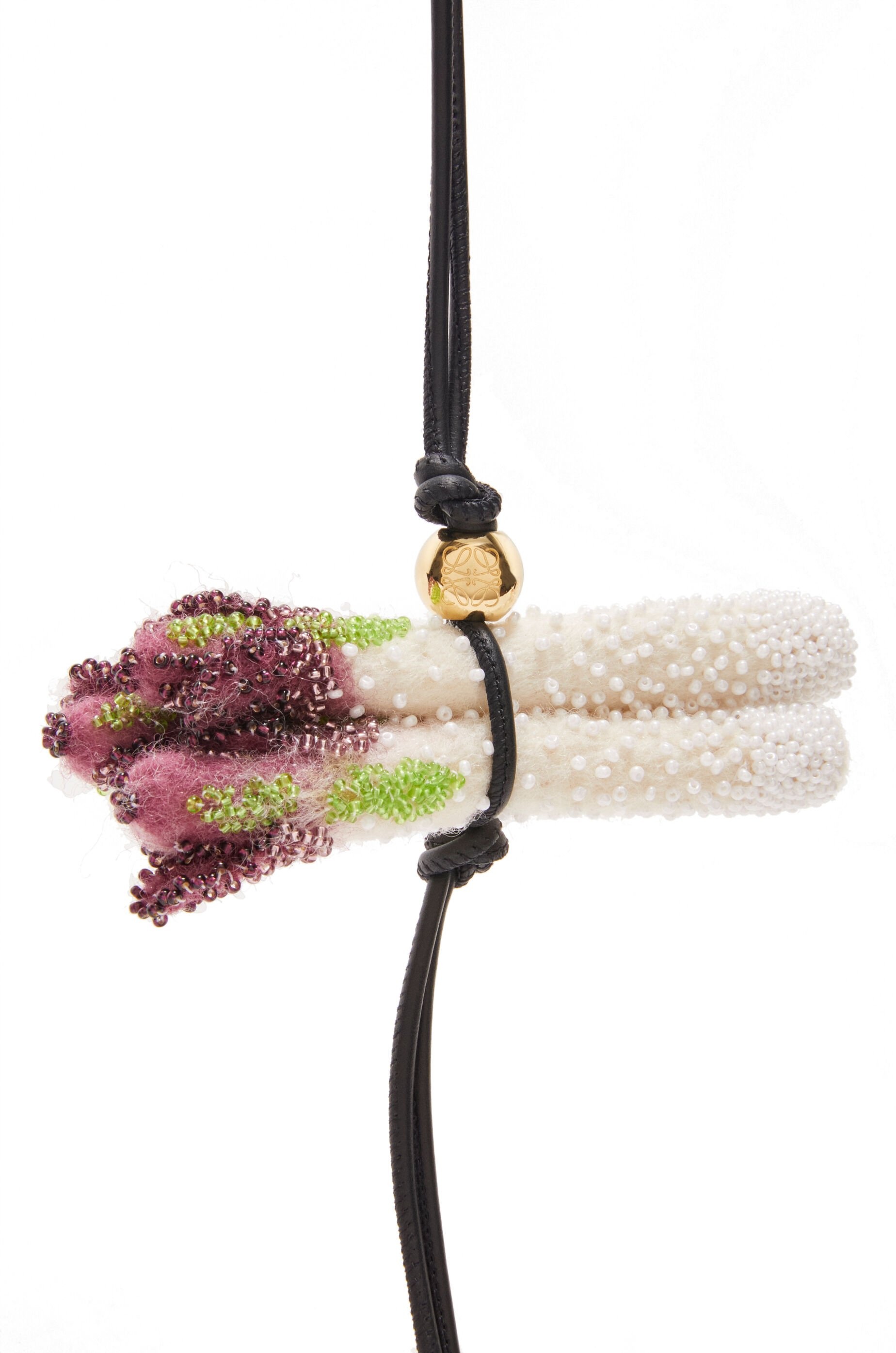 Asparagus charm in beaded felt - 2