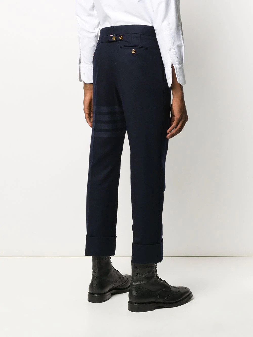 tonal 4-Bar flannel trousers - 4