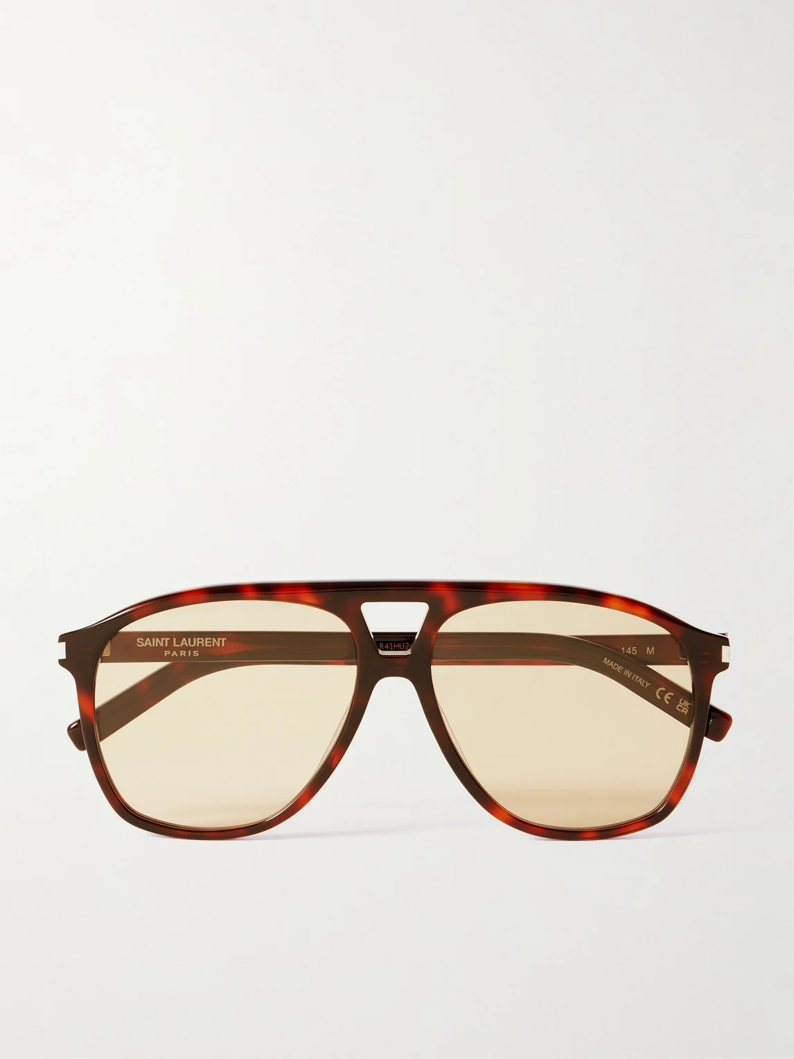 Aviator-Style Tortoiseshell Acetate Sunglasses - 1