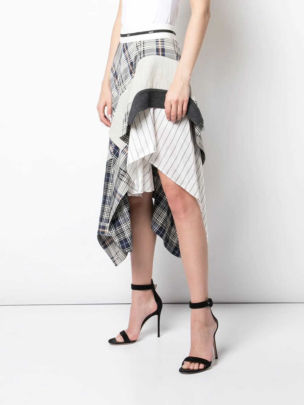 draped plaid jacket skirt - 3