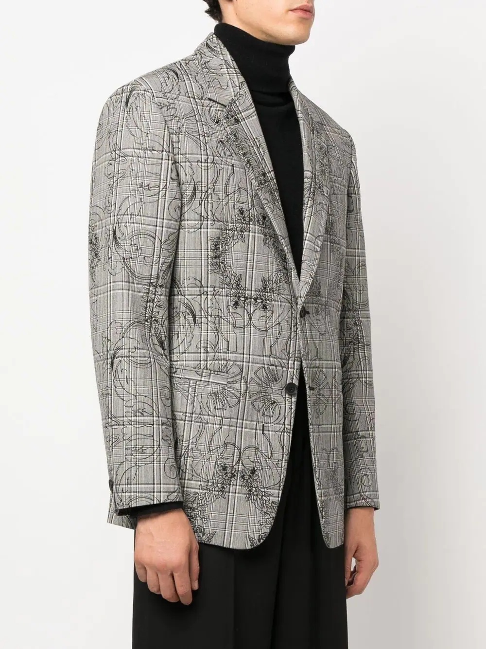 baroque-print single-breasted blazer - 3