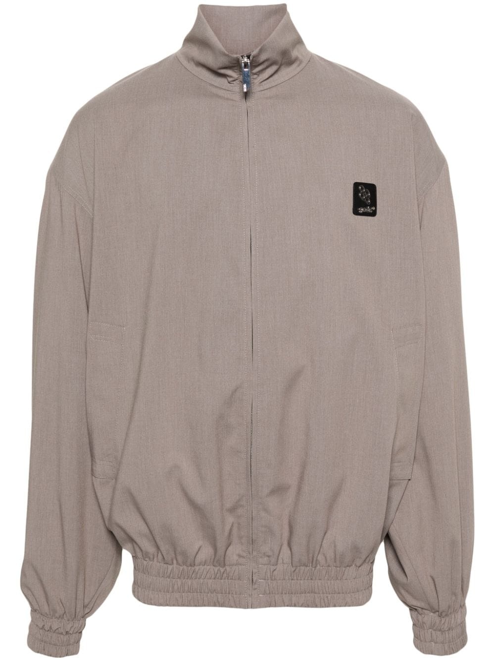 logo-appliquÃ© drop-shoulder jacket - 1