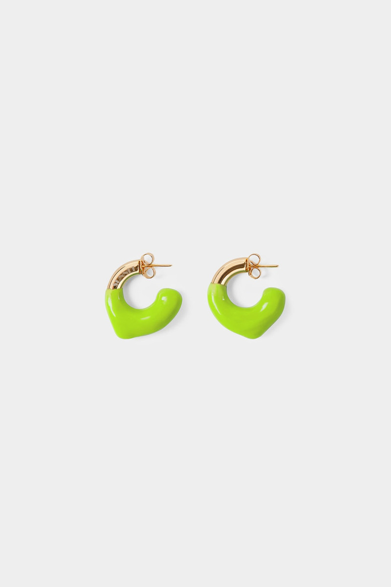 MINI RUBBERIZED EARRINGS GOLD / lime 1