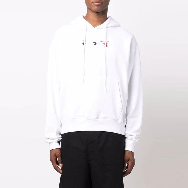 Men's Off-White FW21 Arrow Pattern Alphabet Printing Solid Color Loose Fit White OMBB037F21FLE015013 - 3