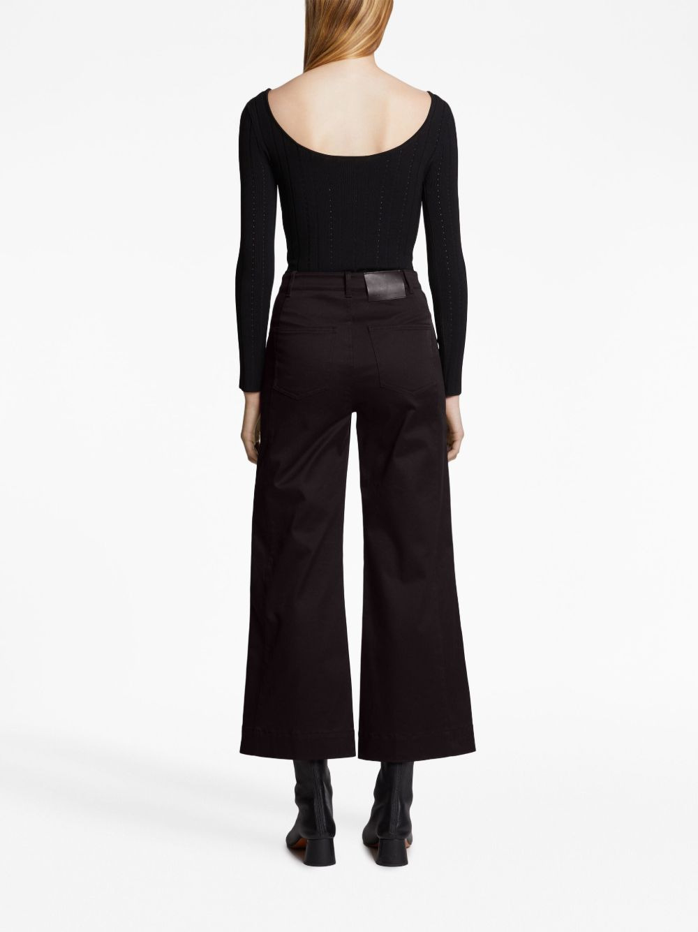 high-waisted cropped trousers - 4