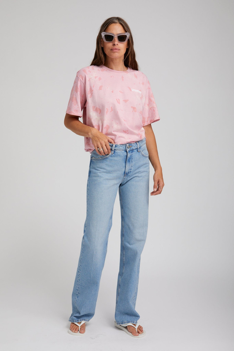 ROSE MARBLE OVERSIZED LOGO TEE 1