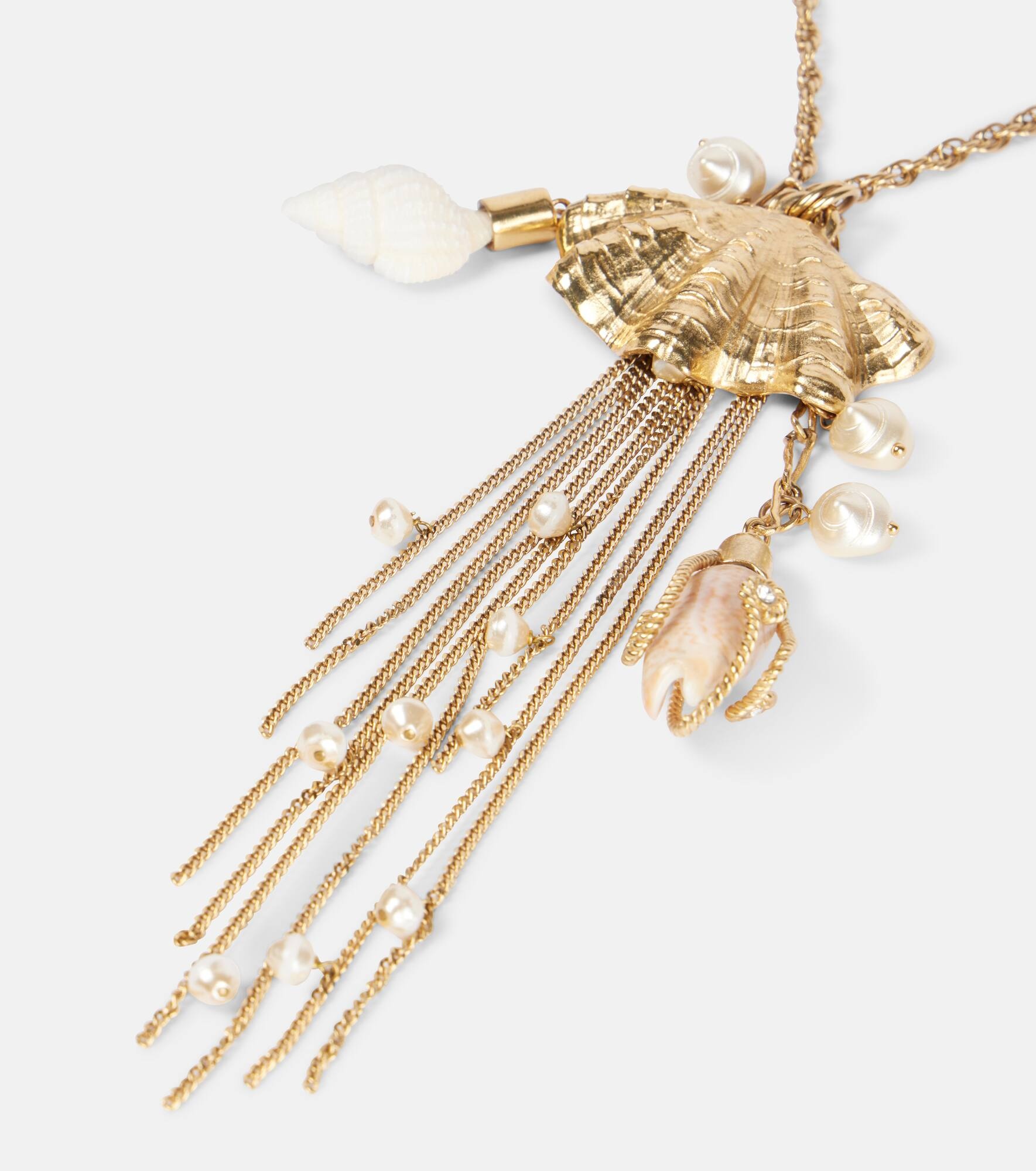 Shells embellished pendant necklace - 4