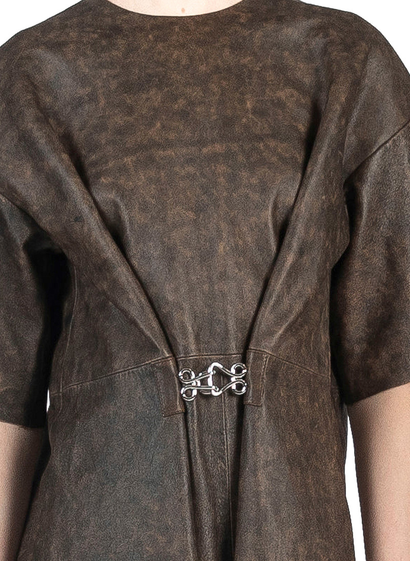 Elleme Vintage Leather Dress Brown outlook