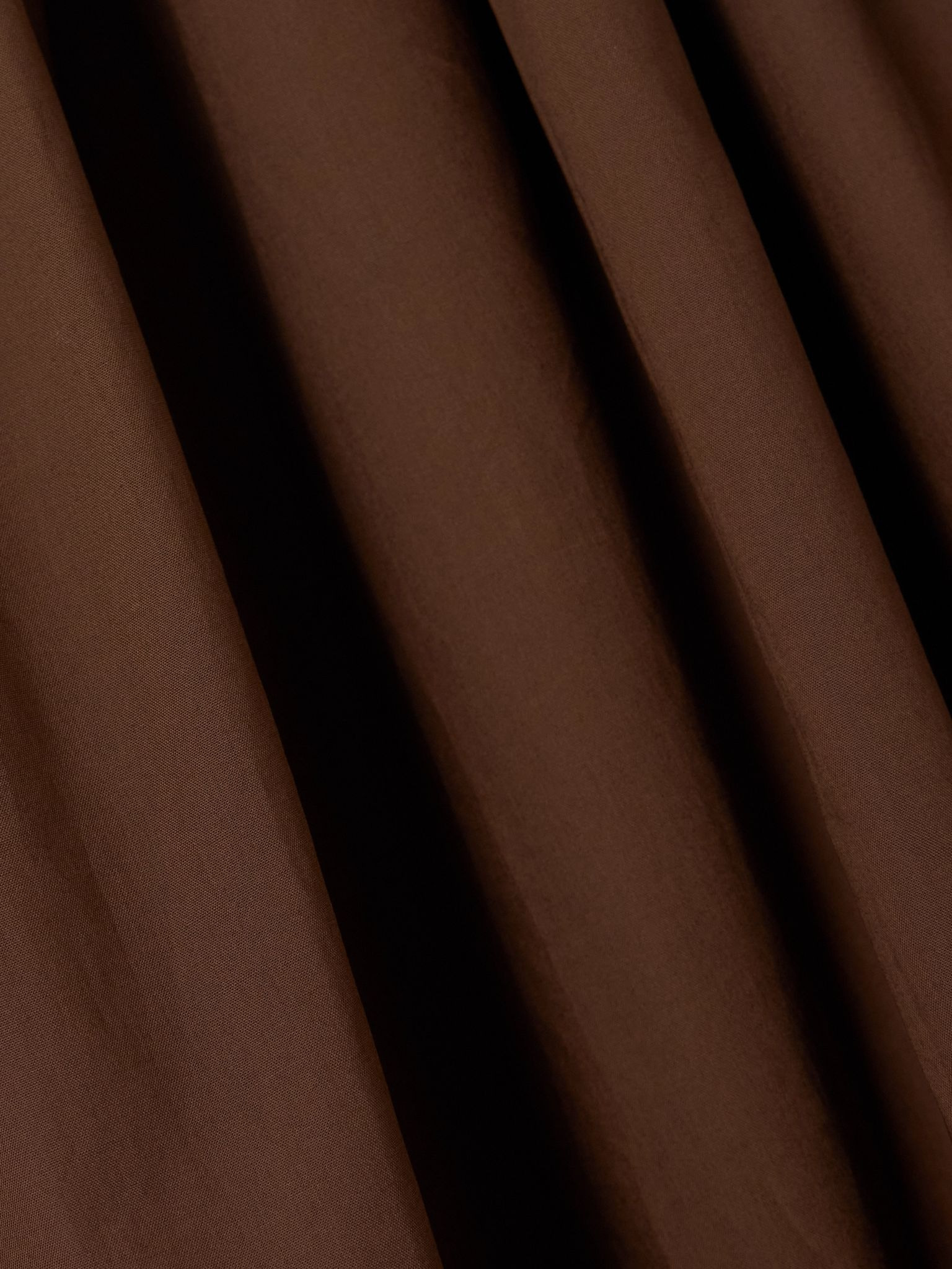 Gathered organic cotton-poplin midi dress Brown - 4