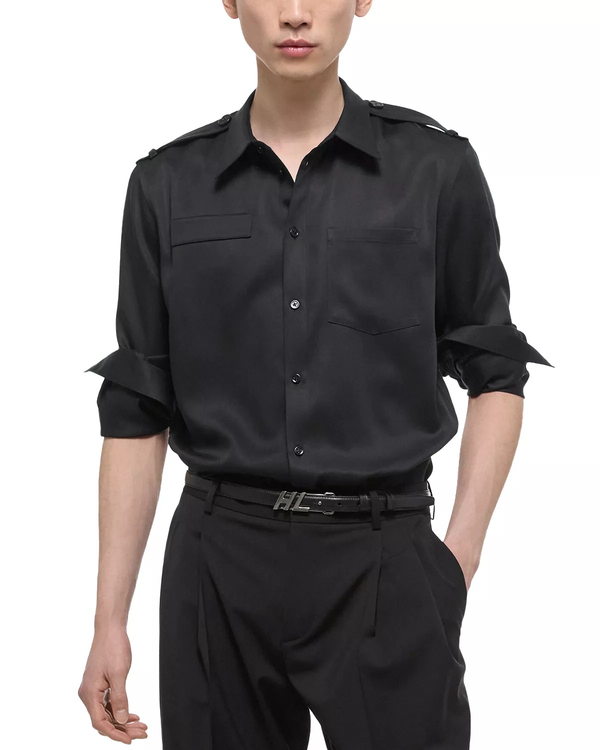 Long Sleeve Epaulette Shirt - 1