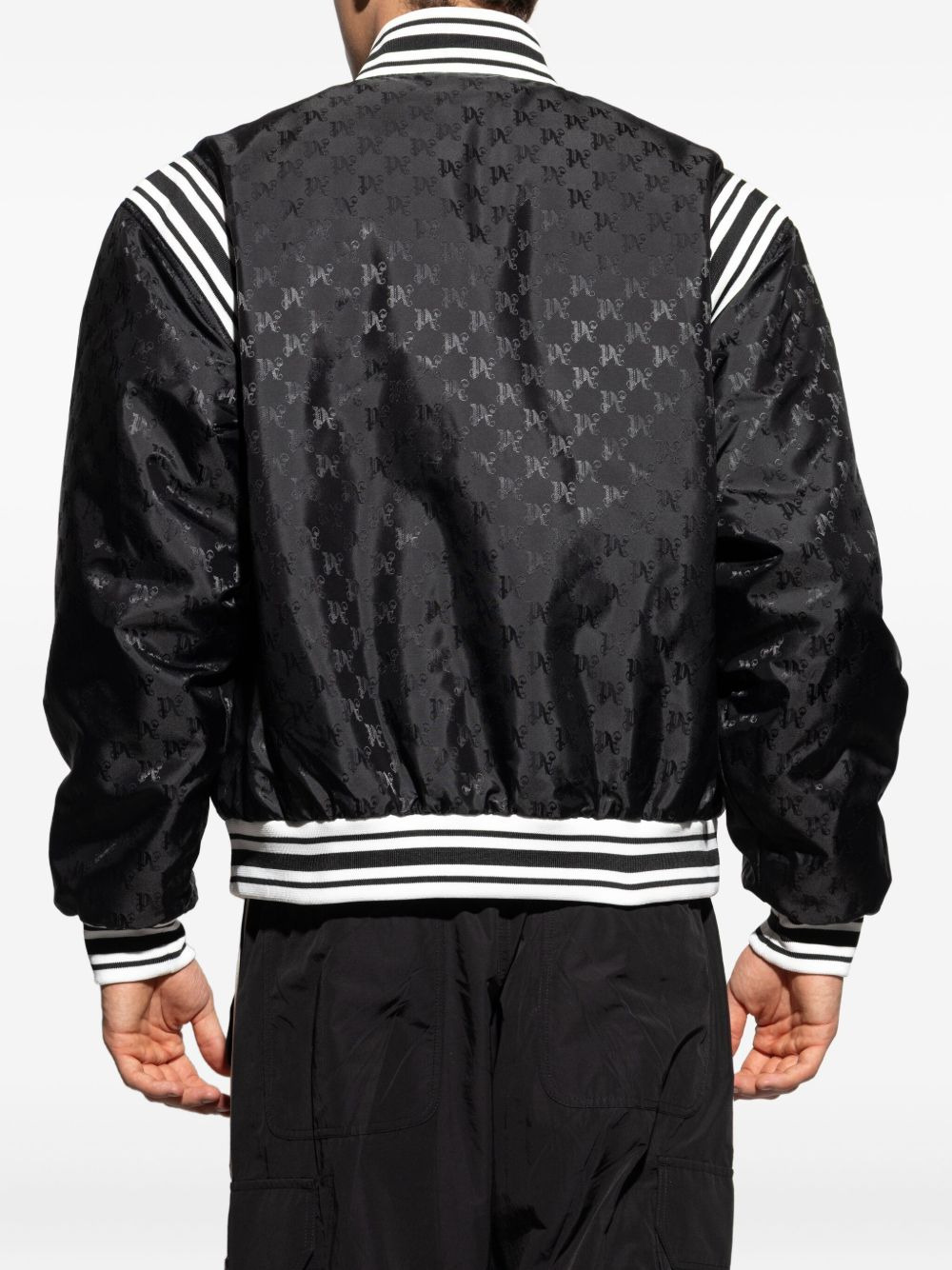 logo-pattern bomber jacket - 4