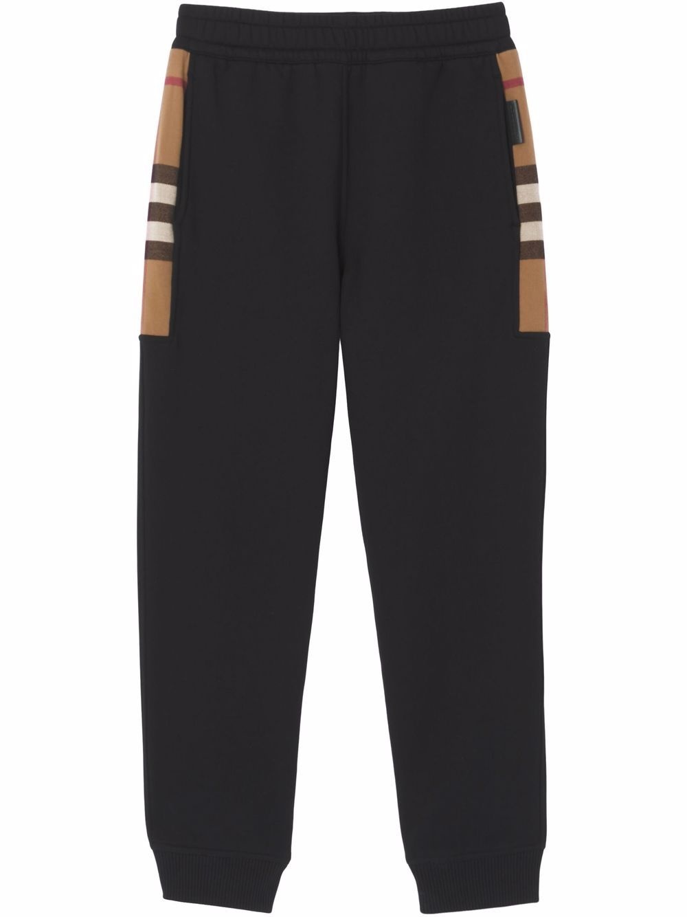 check-pattern track pants - 1