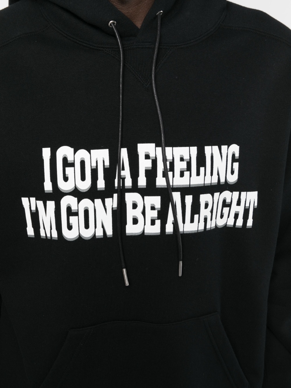 slogan-print cotton hoodie - 5