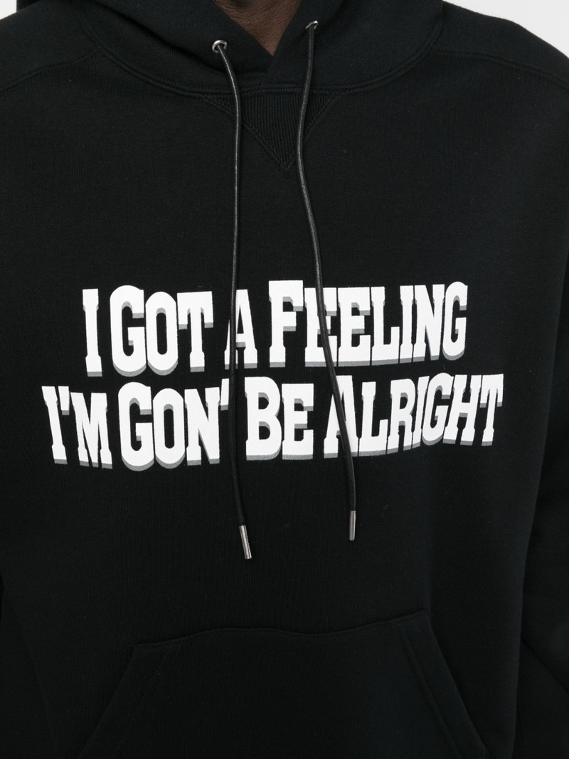 slogan-print cotton hoodie 5