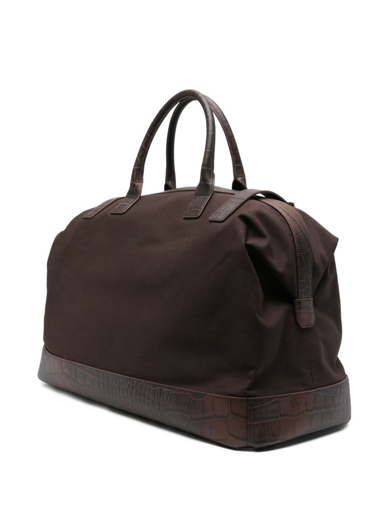 EMPORIO ARMANI crocodile-embossed leather holdall outlook