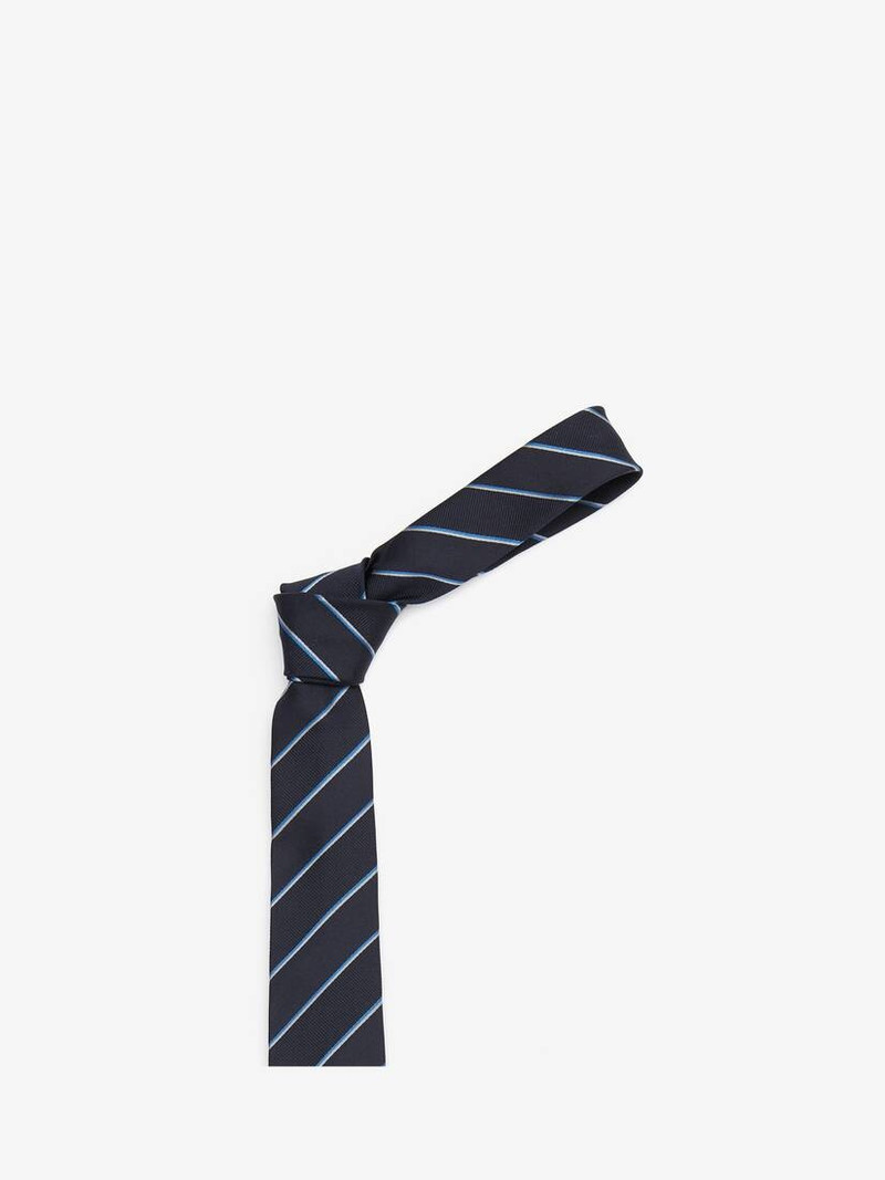 Alexander McQueen Men's Ruled McQueen Tie in Navy/blue outlook