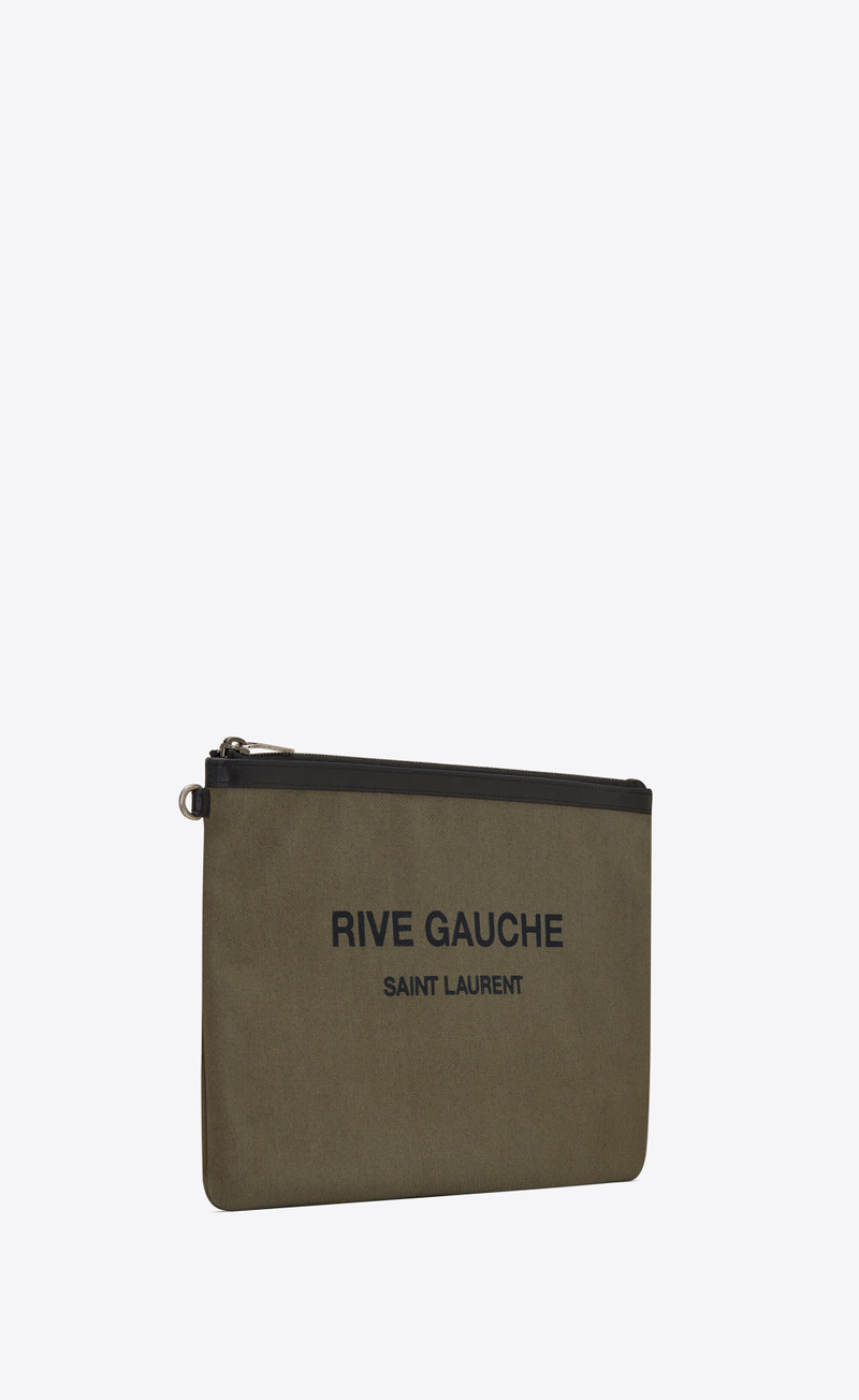 rive gauche zippered pouch in cotton canvas 3