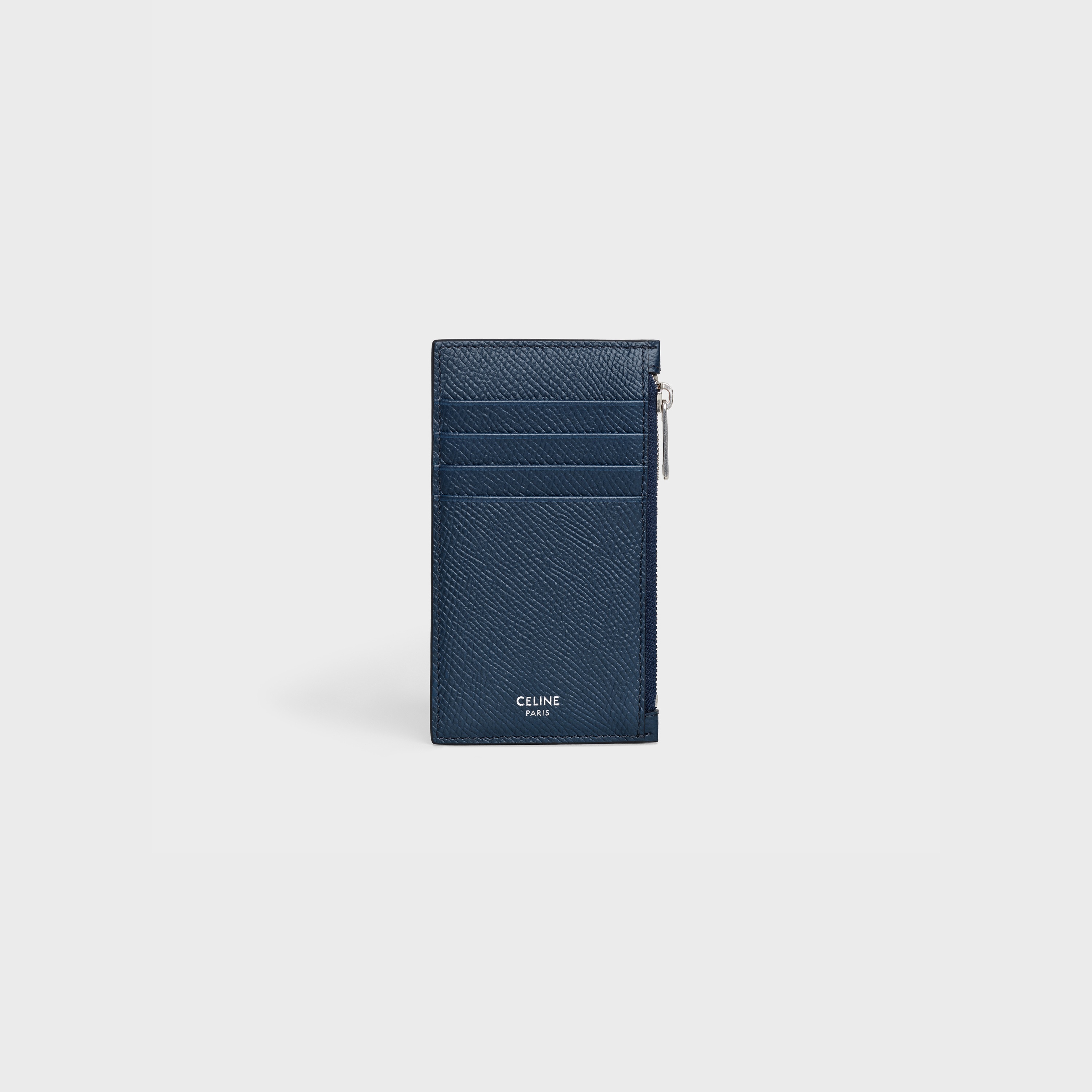 Zipped compact card holder in Grained calfskin - 5