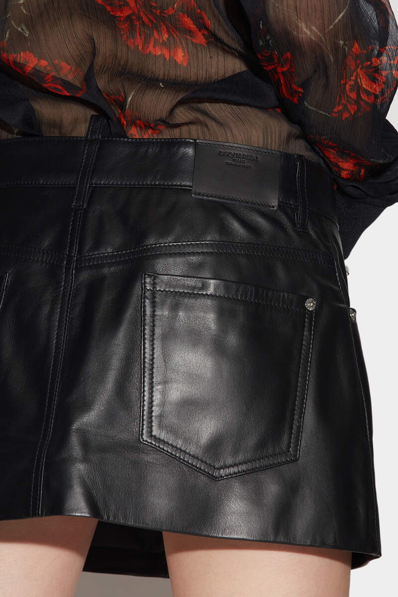 LEATHER MINI SKIRT - 4