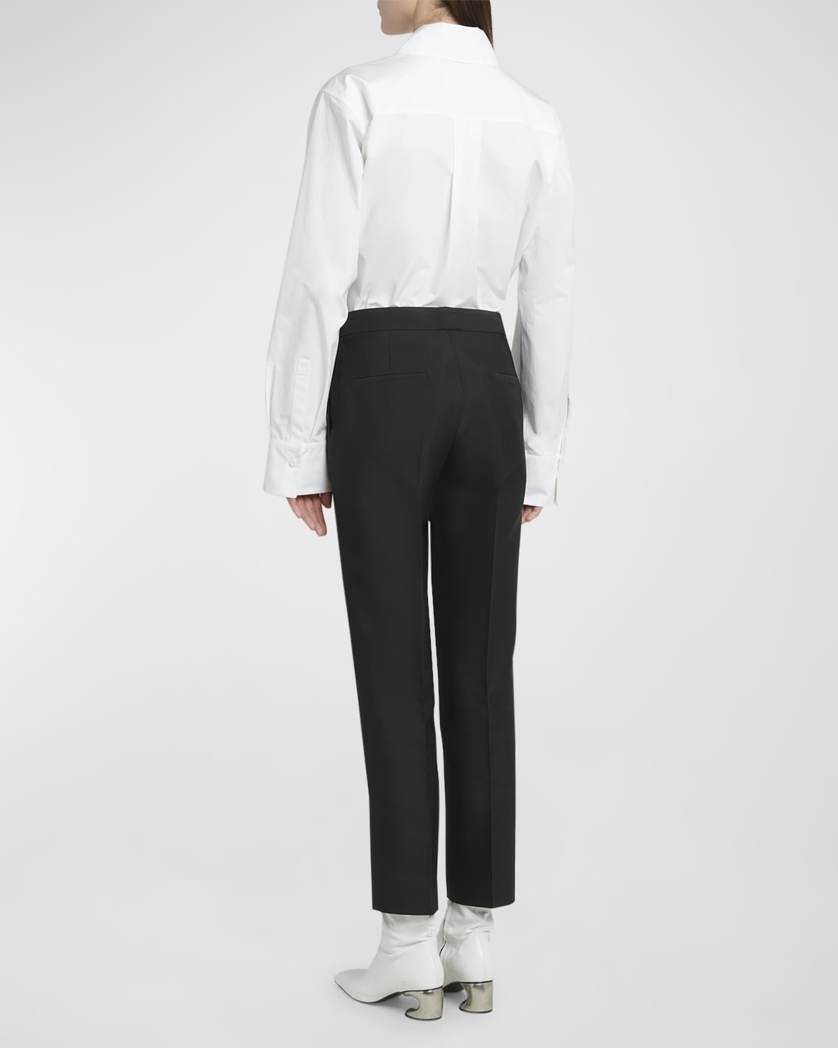 Mid-Rise Straight-Leg Ankle Trousers - 4