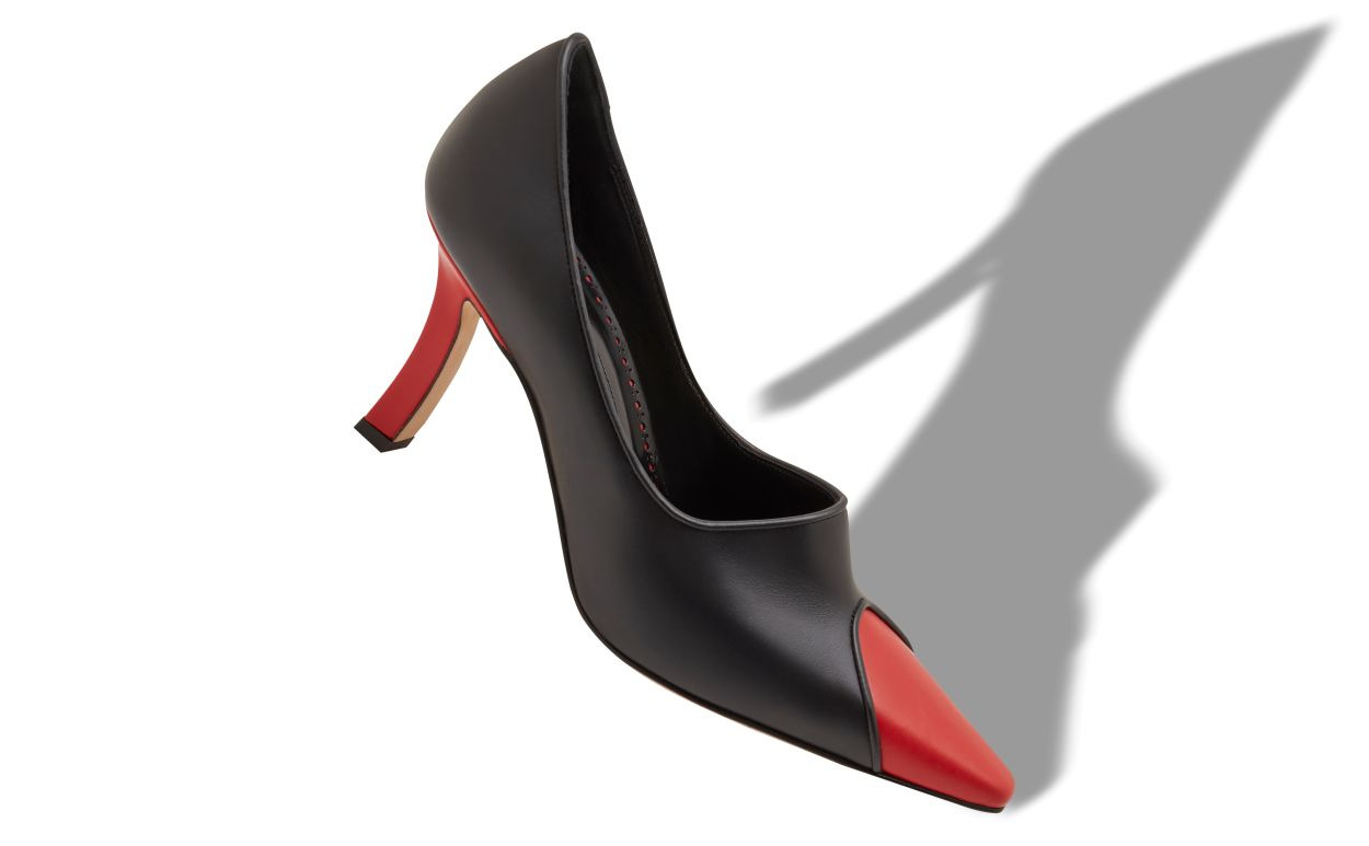 Black and Red Calf Leather Pumps - 2