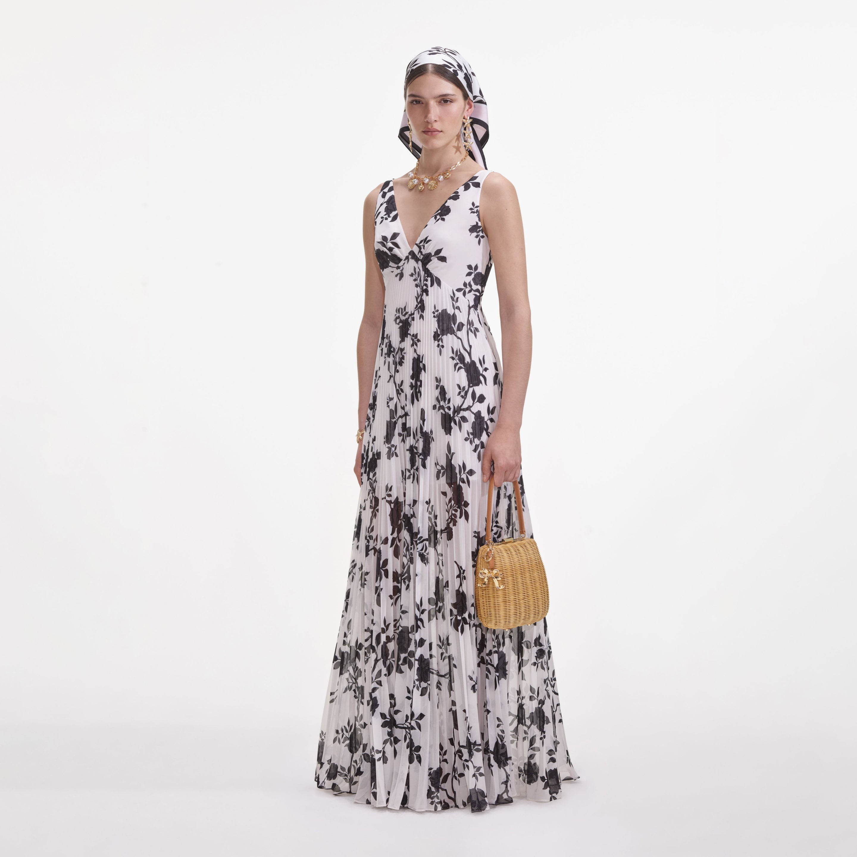 Floral Print Chiffon Maxi Dress - 2
