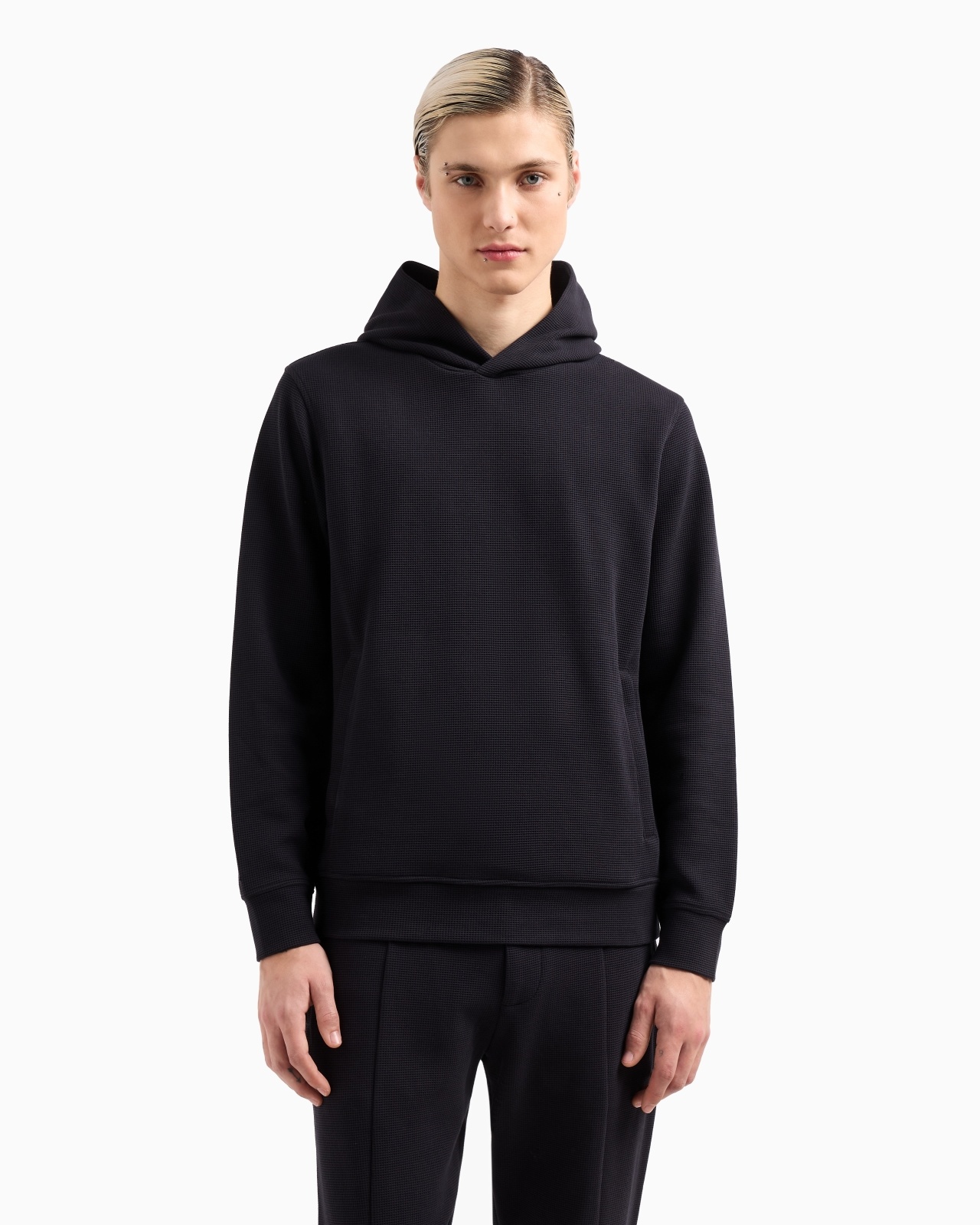 TRAVEL ESSENTIALS WAFFLE JERSEY HOODED SWEATSHIRT - 2