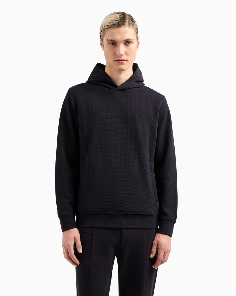 TRAVEL ESSENTIALS WAFFLE JERSEY HOODED SWEATSHIRT 2