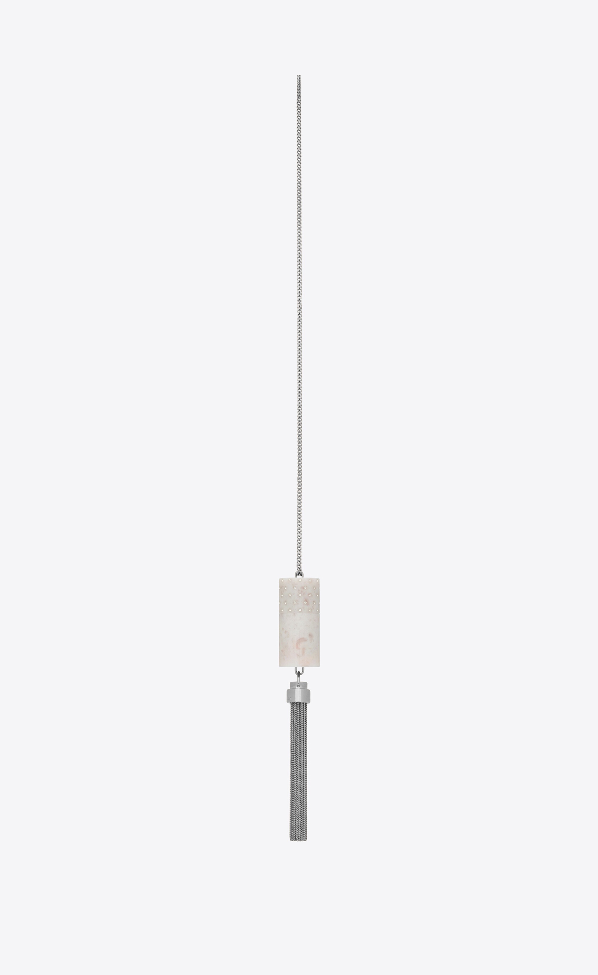 saint laurent paris angelica mini tube necklace in plexiglass and metal - 4