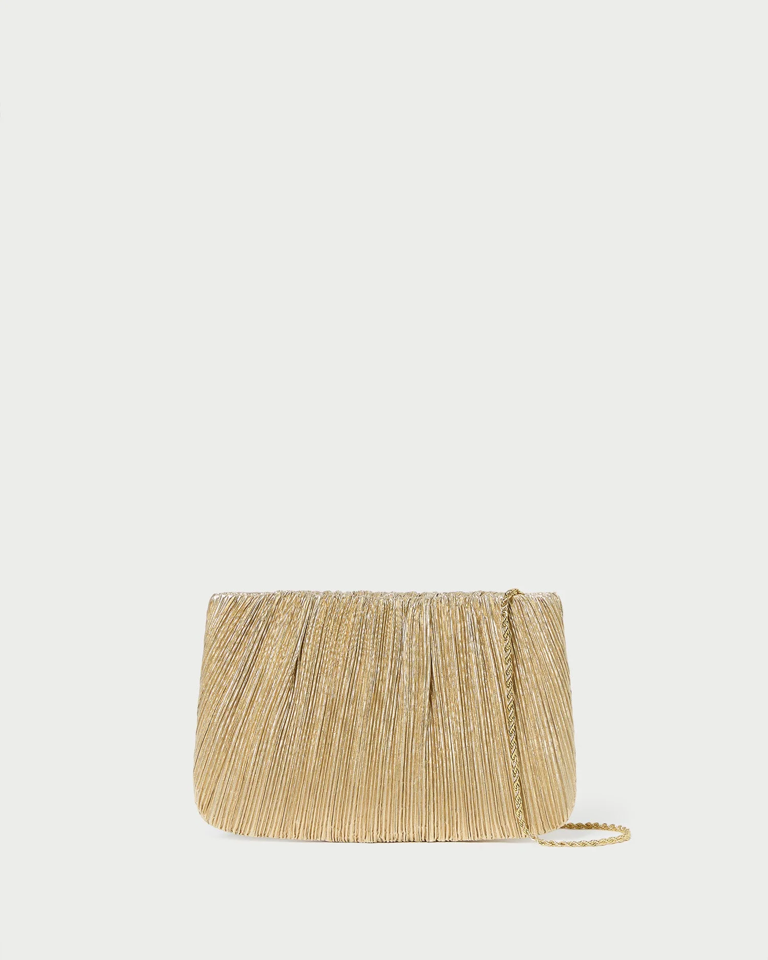 Brit Gold Lamé Pleated Clutch - 1