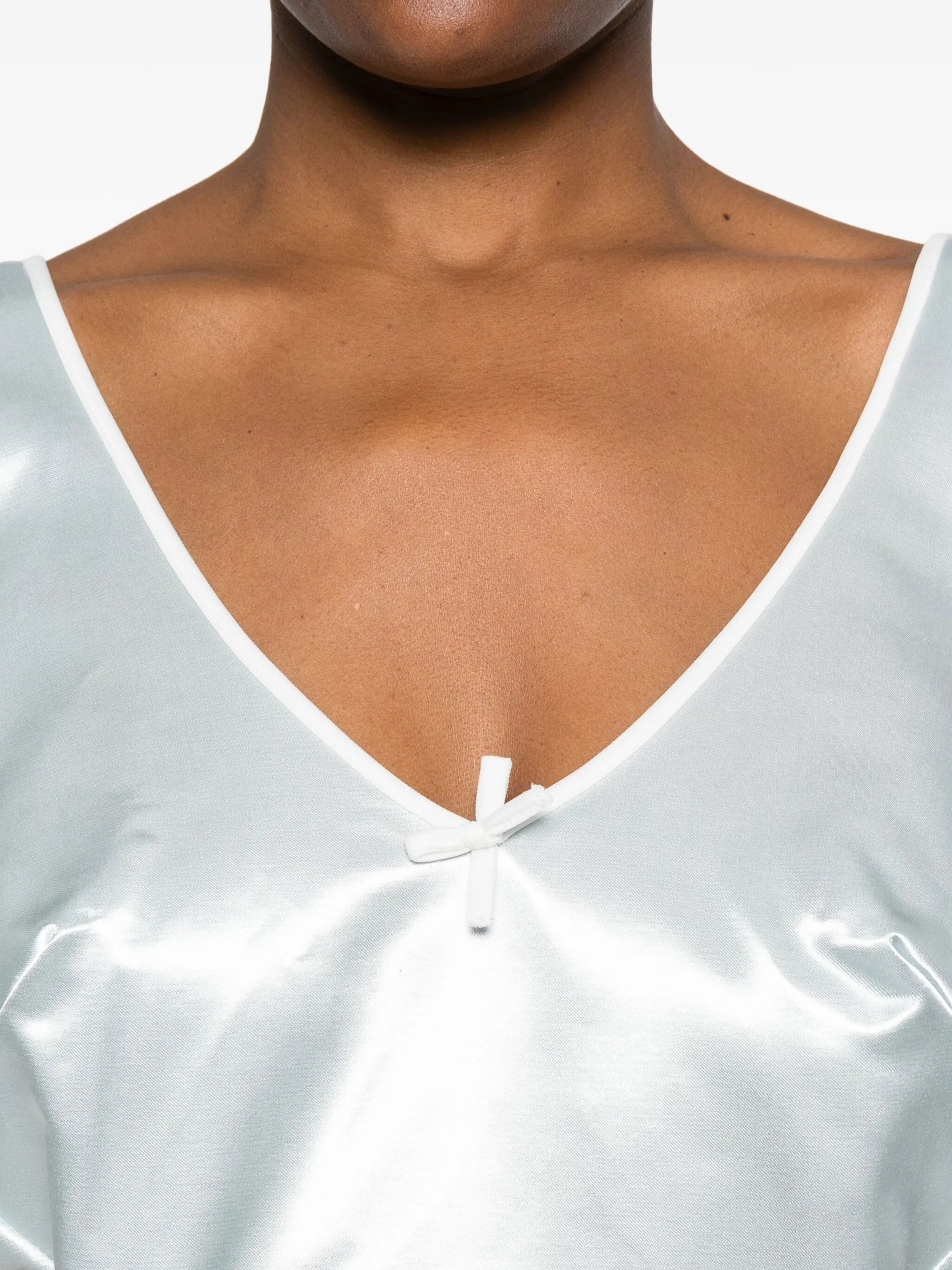 bow-detail satin dress - 5