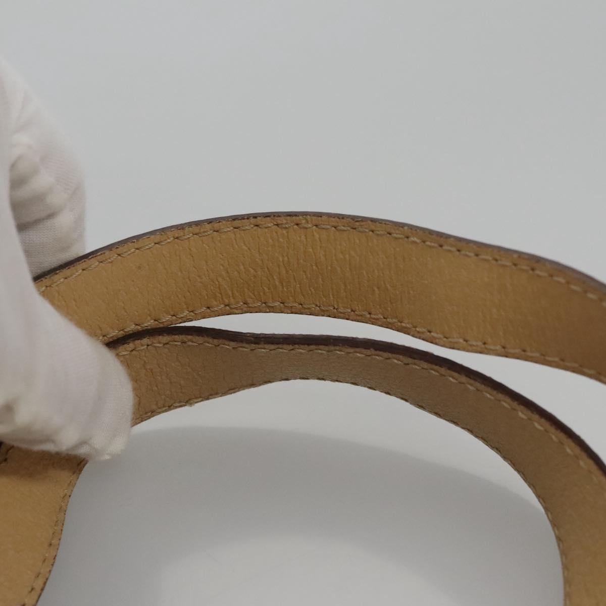 CELINE Hand Bag Leather Beige Gold - 8