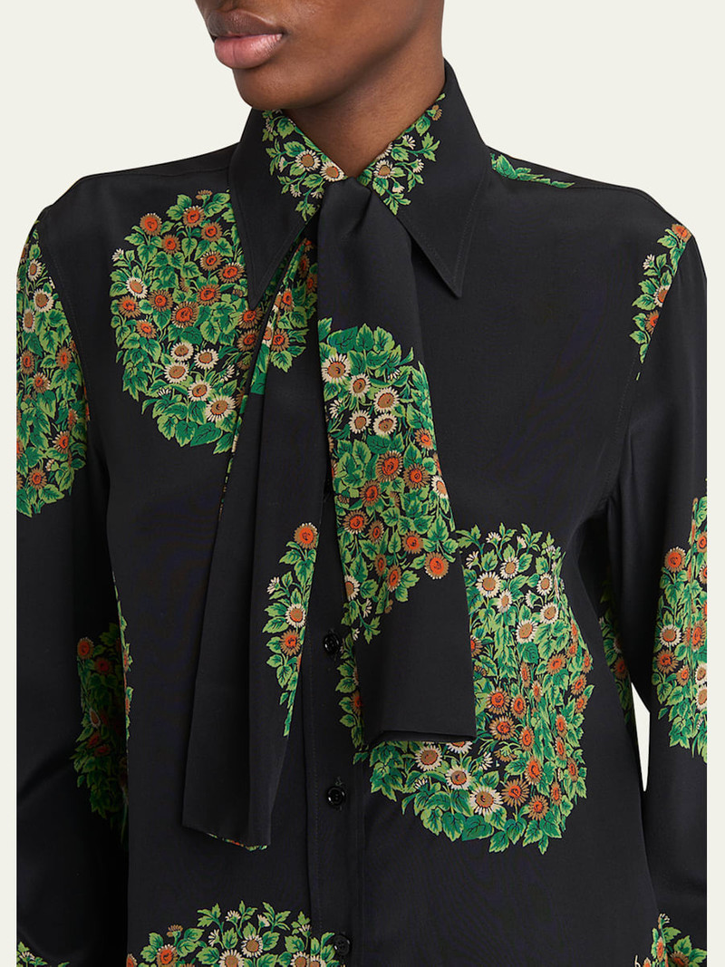Valentino Floral-Print Silk Crepe De Chine Shirt outlook
